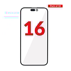 Front Glass w/ OCA (Pack of 10) for iPhone 16 (Premium)