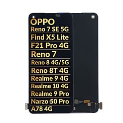 OLED Assembly without Frame for OPPO Reno 7 SE 5G/Find X5 Lite/F21 Pro 4G/Reno 7/Reno 8 4G/5G/Reno 8T 4G/Realme 9 4G/Realme 10 4G/Realme 9 Pro/Narzo 50 Pro/A78 4G (Premium) (International Version)