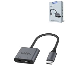 Onten 2in1 USB C to AUX + Charging Converter (With Chip) (Only Ground Shipping)