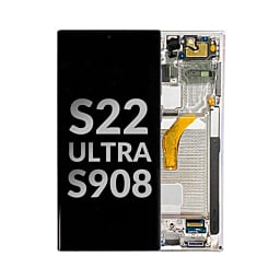 OLED Assembly with Frame for Galaxy S22 Ultra S908 (PHANTOM WHITE) (OEM Pull D Grade)