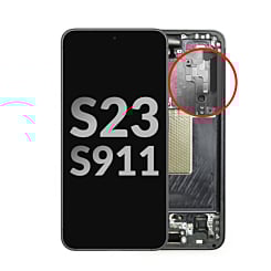 Screen Assembly with Frame for Galaxy S23 5G S911 (PHANTOM BLACK) (OEM Pull C Grade)