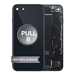 Buy the midnight back housing frame for iPhone SE 2022, OEM pull B grade, with small components pre-installed.