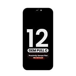 Buy the OLED assembly for iPhone 12, Pull C Grade, with the proximity sensor flex pre-installed.
