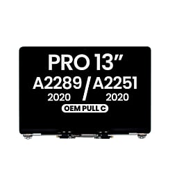 LCD Assembly (SPACE GRAY) (OEM Pull C Grade) for MacBook Pro 13" (A2289 / A2251 / Mid 2020)