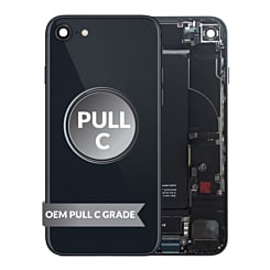 Shop the midnight back housing frame for iPhone SE 2022, OEM pull C grade, with small components pre-installed.