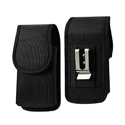 Vertical Rugged Pouch (5")In Black Velcro Closure With Cardboard - BLACK (Only Ground Shipping)