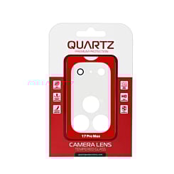 QUARTZ Clear&BLACK Back Camera Tempered Glass for iPhone 17 Pro Max