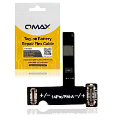 Order the QMAX Tag-on battery repair flex cable for iPhone 14 Pro and 14 Pro Max, no programming required.