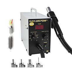 QUICK 857DW+ 220VAC-580W Lead Free Adjustable Hot Air Heat Gun With Helical Wind Rework Soldering Station (Only Ground Shipping)