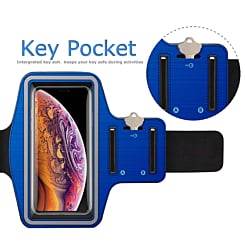 ROMIX RH07 (6.7") Water Resistant Sports Armband with Key Holder (BLUE) (Only Ground Shipping)