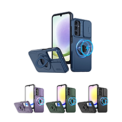 Ring Stand Case & Camera Lens Sliding Cover for Galaxy A14 4G/5G (Only Ground Shipping)