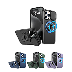Ring Stand Case & Camera Lens Sliding Cover for iPhone 14 Pro Max (Only Ground Shipping)