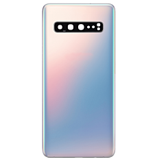 Back Glass with Camera Lens and Adhesive for Galaxy S10 5G G977 (NO LOGO) (CROWN SILVER)