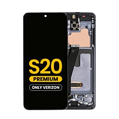 OLED Assembly with Frame for Galaxy S20 (G980 / G981) (Verizon UW) (COSMIC BLACK) (Premium)