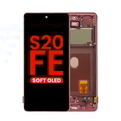 OLED Assembly with Frame for Galaxy S20 FE (G780) (CLOUD RED) (Aftermarket OLED)