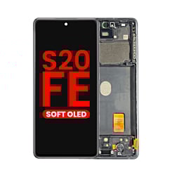 OLED Assembly with Frame for Galaxy S20 FE (G780) (CLOUD WHITE) (Aftermarket OLED)