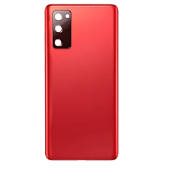 Back Glass with Camera Lens and Adhesive for Galaxy S20 FE (NO LOGO) (CLOUD RED)