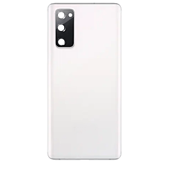 Back Glass with Camera Lens and Adhesive for Galaxy S20 FE (NO LOGO) (CLOUD WHITE)
