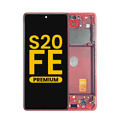 OLED Assembly with Frame for Galaxy S20 FE (G780) (CLOUD RED) (Premium)