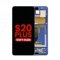 OLED Assembly with Frame for Galaxy S20 Plus 5G (G985 / G986) (AURA BLUE) (Aftermarket OLED)