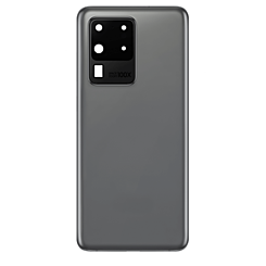 Back Glass with Camera Lens and Adhesive for Galaxy S20 Ultra (NO LOGO) (COSMIC GRAY)