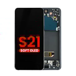 OLED Assembly with Frame for Galaxy S21 (G991) (PHANTOM BLACK) (Aftermarket OLED)