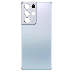 Back Glass with Camera Lens and Adhesive for Galaxy S21 Ultra (NO LOGO) (PHANTOM SILVER)