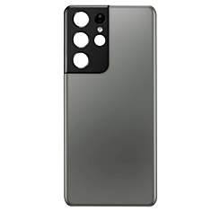 Back Glass with Camera Lens and Adhesive for Galaxy S21 Ultra (NO LOGO) (TITANIUM)
