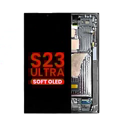 OLED Assembly with Frame for Galaxy S23 Ultra (S918) (PHANTOM BLACK) (Aftermarket OLED)