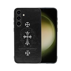 Galaxy S24 Leather Case w/ Metal Ornaments - CROSS (Only Ground Shipping)
