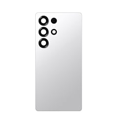 Stock up on the Back Glass with Camera Lens for Galaxy S25 Ultra, US and International versions, service pack, in titanium whitesilver.