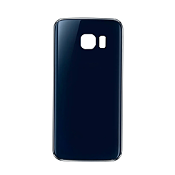 Back Glass with Camera Lens and Adhesive for Galaxy S6 Edge (NO LOGO) (BLACK)