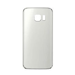 Back Glass with Camera Lens and Adhesive for Galaxy S6 Edge (NO LOGO) (WHITE)