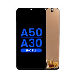 Shop the LCD Assembly without Frame for Galaxy A50 A505 2019 and A30 A305 2019, without fingerprint sensor, Aftermarket Incell.