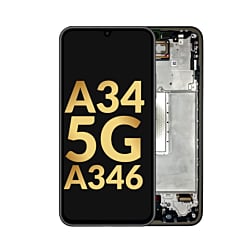OLED Assembly with Frame for Galaxy A34 5G (A346 / 2023) (AWESOME GRAPHITE) (Service Pack)