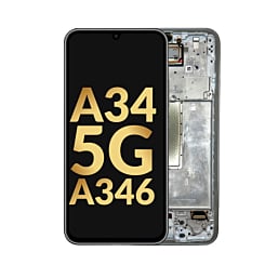 OLED Assembly with Frame for Galaxy A34 5G (A346 / 2023) (AWESOME SILVER) (Service Pack)