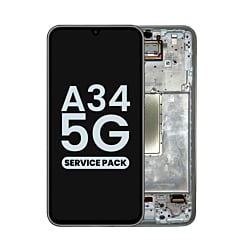 OLED Assembly with Frame for Galaxy A34 5G (A346 / 2023) (AWESOME SILVER) (Service Pack)