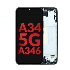 OLED Assembly with Frame for Galaxy A34 5G (A346 / 2023) (AWESOME GRAPHITE) (Aftermarket OLED)