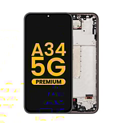 OLED Assembly with Frame for Galaxy A34 5G (A346 / 2023) (AWESOME GRAPHITE) (Premium)
