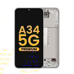 OLED Assembly with Frame for Galaxy A34 5G (A346 / 2023) (AWESOME SILVER) (Premium)