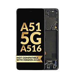 OLED Assembly with Frame for Galaxy A51 5G (A516 / 2020) (PRISM CUBE BLACK) (Non Verizon) (Premium)