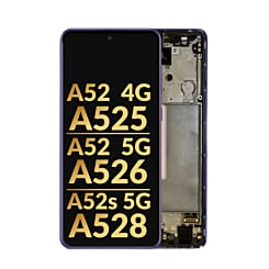 OLED Assembly with Frame (AWESOME VIOLET) (Service Pack) for Galaxy A52 4G (A525 / 2021) / A52 5G (A526 / 2021) / A52S 5G (A528 / 2021)