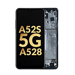 OLED Assembly with Frame for Galaxy A52s 5G (A528 / 2021) (AWESOME BLACK) (Service Pack)