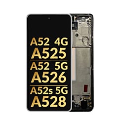 OLED Assembly with Frame (AWESOME WHITE) (Service Pack) for Galaxy A52 4G (A525 / 2021) / A52 5G (A526 / 2021) / A52S 5G (A528 / 2021)