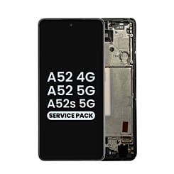 OLED Assembly with Frame for Galaxy A52 4G (A525 / 2021) / A52 5G (A526 / 2021) / A52s 5G (A528 / 2021) (AWESOME BLACK) (Service Pack)