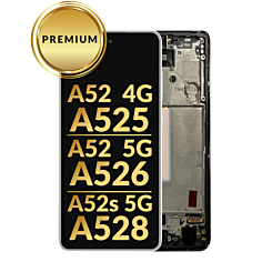 OLED Assembly with Frame (AWESOME WHITE) (Premium) for Galaxy A52 4G (A525 / 2021) / A52 5G (A526 / 2021) / A52s 5G (A528 / 2021)