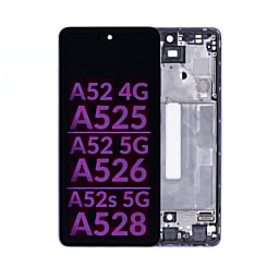 LCD Assembly (AWESOME VIOLET) (Aftermarket Incell) with Frame for Galaxy A52 4G (A525 / 2021) / A52 5G (A526 / 2021) / A52s 5G (A528 / 2021) (Without Fingerprint Sensor) 