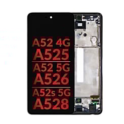 OLED Assembly with Frame (AWESOME BLACK) (Aftermarket OLED) for Galaxy A52 4G (A525 / 2021) / A52 5G (A526 / 2021) / A52S 5G (A528 / 2021)