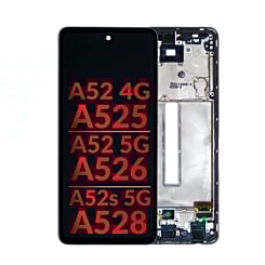 OLED Assembly with Frame (AWESOME WHITE) (Aftermarket OLED) for Galaxy A52 4G (A525 / 2021) / A52 5G (A526 / 2021) / A52S 5G (A528 / 2021)