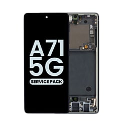 OLED Assembly with Frame for Galaxy A71 5G (A716U / 2020) (PRISM CUBE BLACK) (Service Pack)
